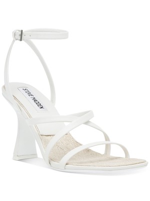 STEVE MADDEN Женские белые босоножки с ремешком на пятке Blessing Square Toe Flare Heel Sandal 10