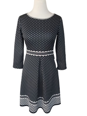 MAX STUDIO LADIES CLASSIC QUARTER SLEEVE KNIT FIT FLARE DRESS NWT