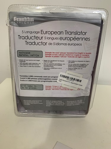 New Franklin Handheld 5 Language European Translator Used With Packaging