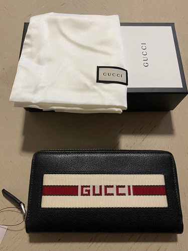 Pre-owned Gucci $870  Large Wallet  Monogram Black 408831 Italy