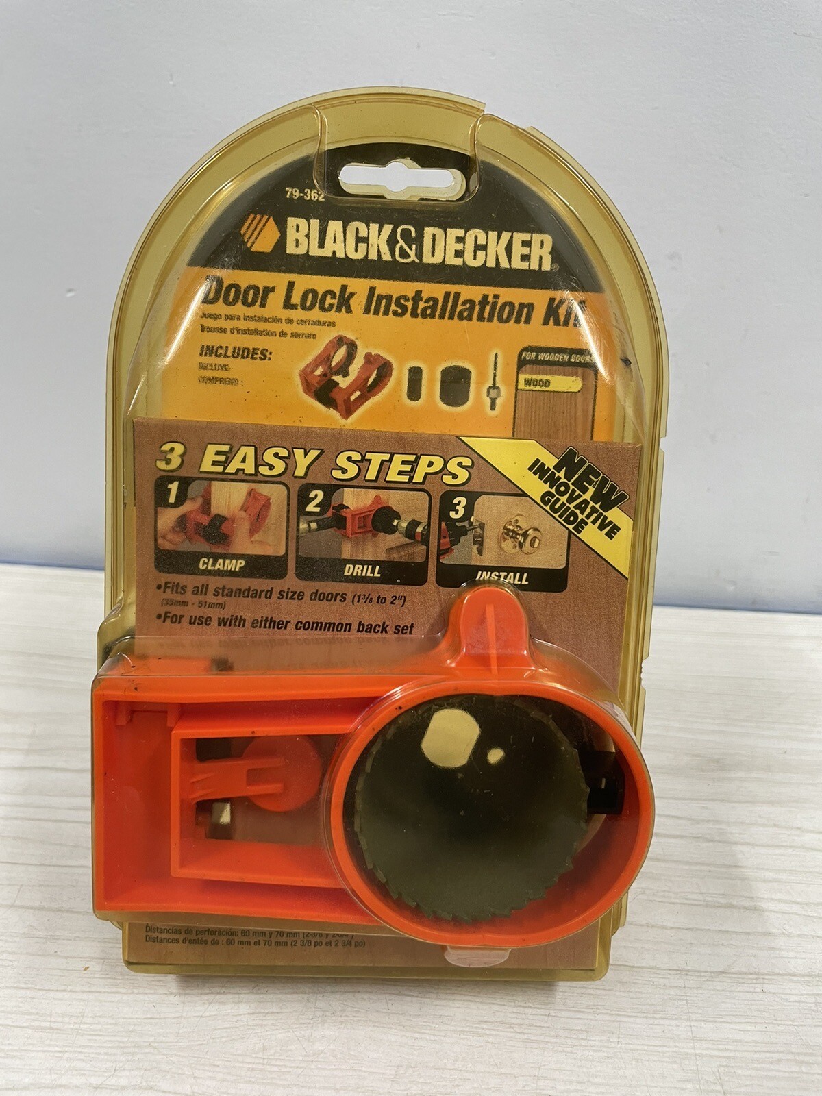 BLACK + DECKER Door Lock Installation Kit Unopened Sizes 1-3/8