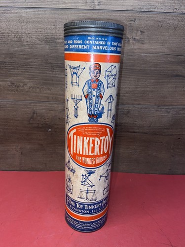 Vintage 1929 Double TINKERTOY Building Set Wonder Builder