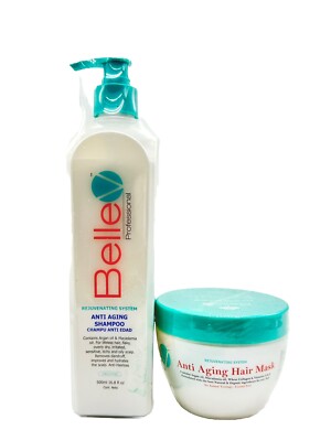 BelleV Rejuvenating System Anti Aging Shampoo 16.8 fl oz. & Hair Mask 10.21 oz.