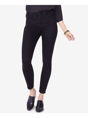 

Женские черные эластичные джинсы скинни до щиколотки с карманами на молнии NYDJ, Черный, MBDMAS2320