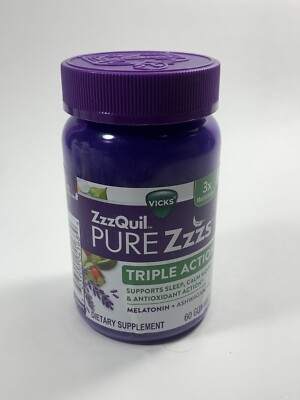 ZzzQuil PURE Zzzs Triple Action Gummy Melatonin Sleep-Aid - 60ct