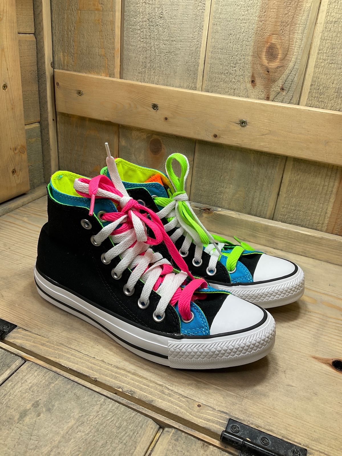 converse double lace