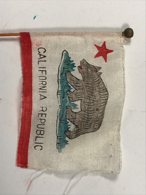 50's 60's Miniature California CA State Flag made in Occupied Japan