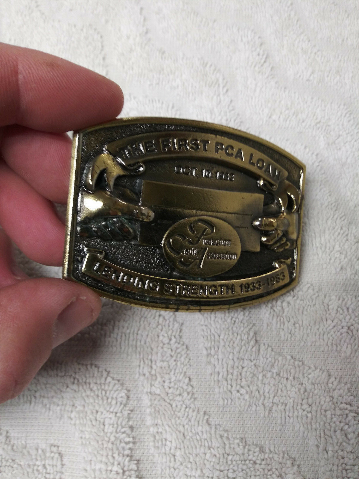 Belt Buckle 1933 -1983 First PCA Loan Production Credit Association 50th Ann.