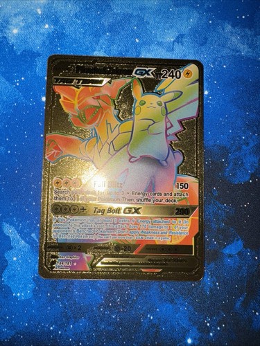 ポケモンカードPikachu and Zekrom-GX Collection Pikachu & Zekrom GX Silver Foil Fan Art Display Card 184/181