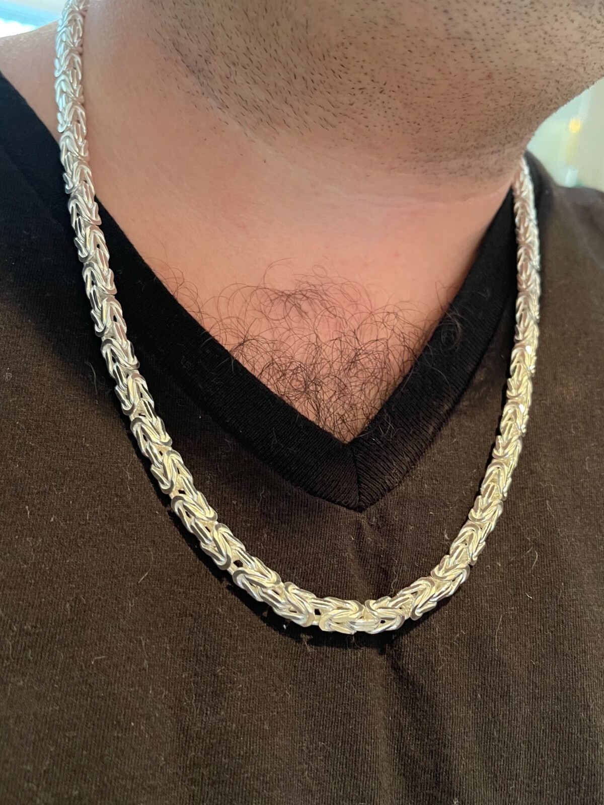 Pre-owned Silver Men's Byzantine Rope Chain Real Solid 925 Sterling  Necklace 6mm 18"-30"