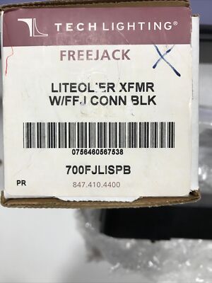 Tech Lighting 700FJLISPB, FreeJack Track Adapter, Black