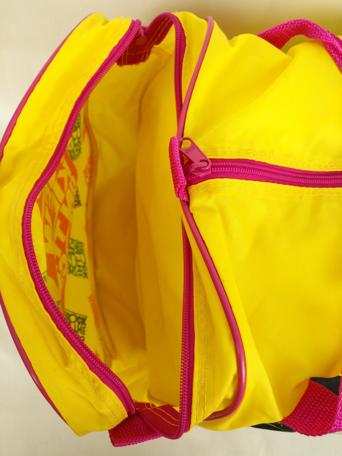 1990 New Kids on the Block Gym Duffel Bag Neon Yellow Pink Graphic Vintage