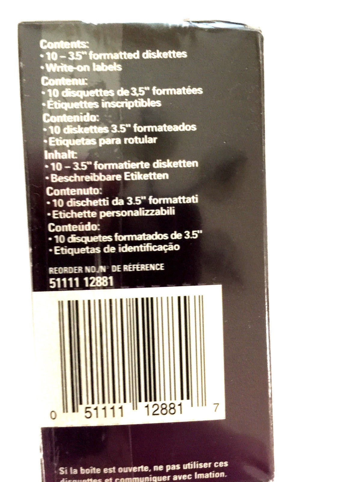 Imation 2HD 1.44 MB 3.5 IBM Formatted Diskettes 10 pack new