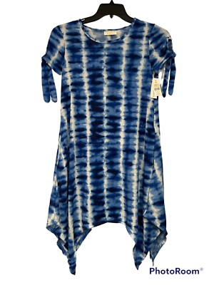 Bobbie Brooks Woman's Blue Tie Dye Casual Dress - Hip Pockets - Size: S New