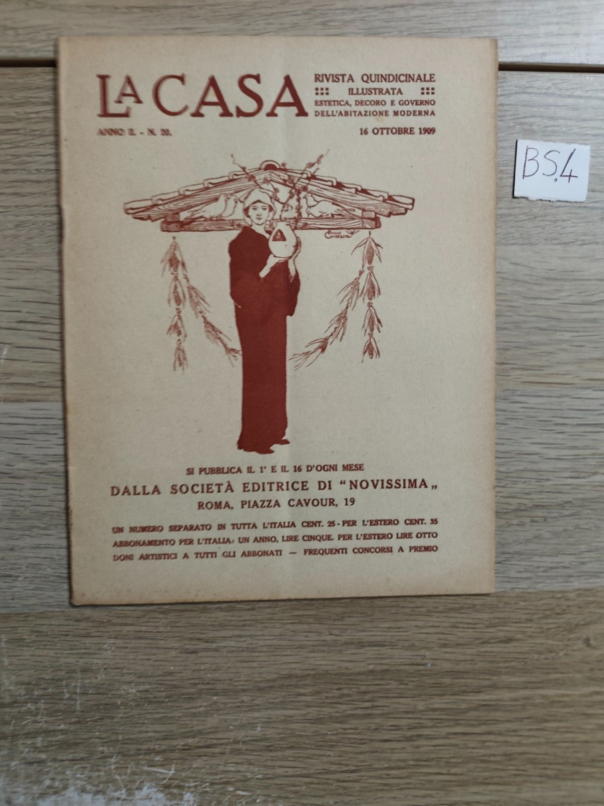 LA CASA rivista antica illustrata ESTETICA DECORO dell'abitazione moderna 1909