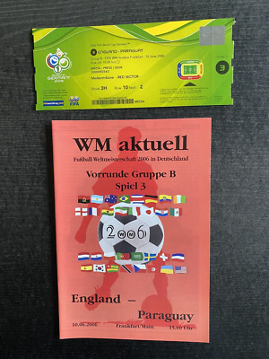 WM 2006 Ticket Et Programme Royaume-Uni - Paraguay,10.06.2006 En Frankfurt /