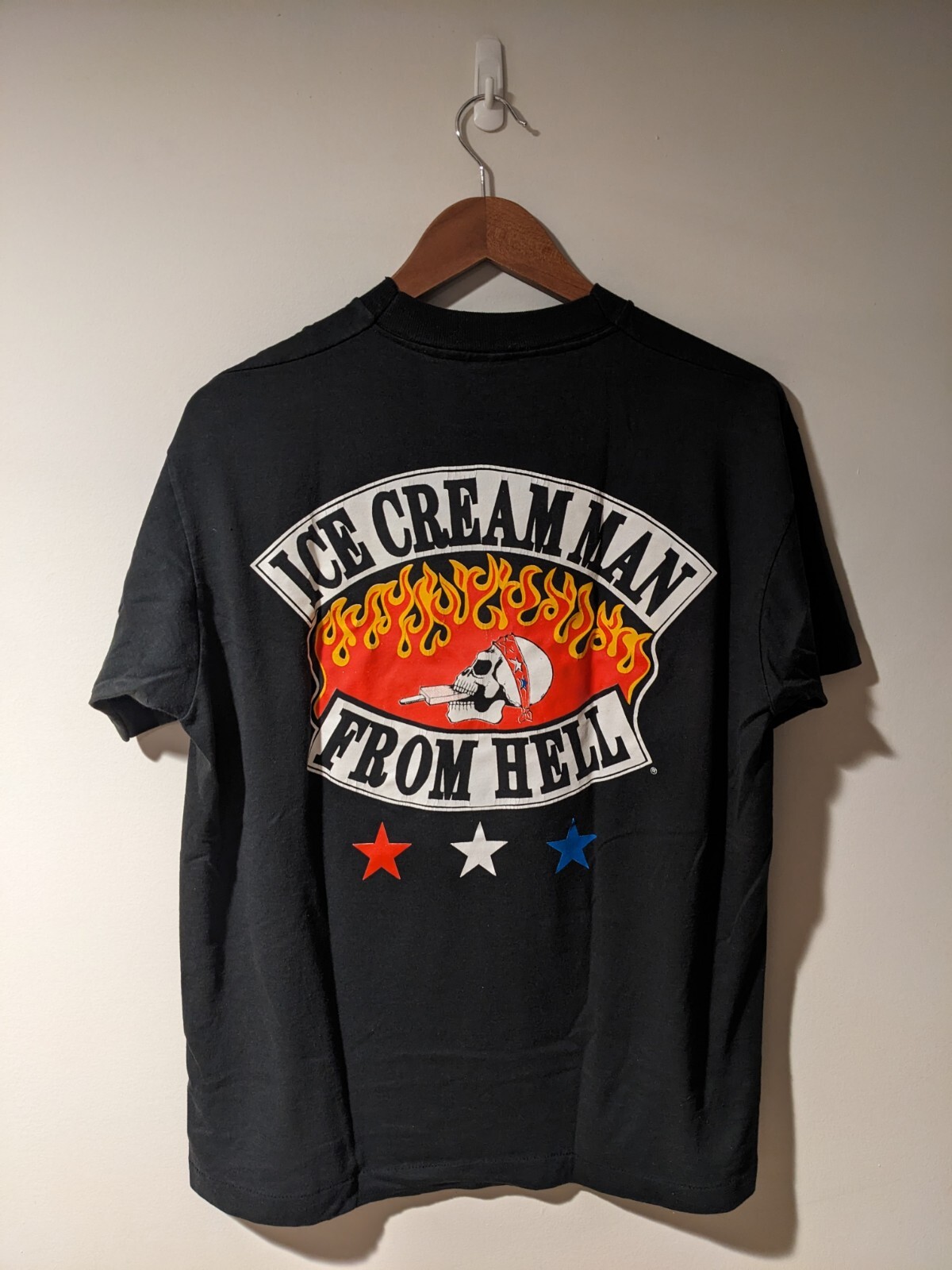 トップス 90'S VINTAGE ICE CREAM MAN FROM HELL TEE Vintage 90s Ice Cream Man From Hell Biker Motorcycle Skull