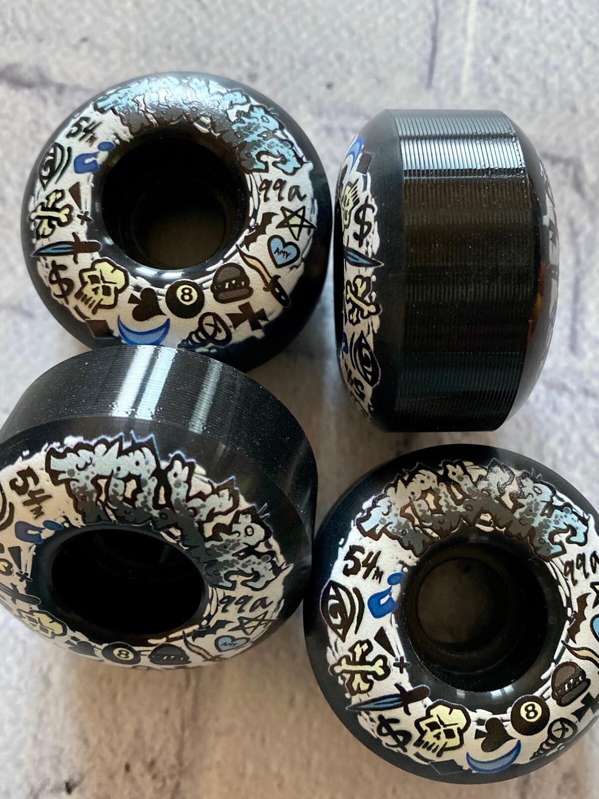 Brand X Toxic 54mm 101a Performance urethane skateboard wheels, Reissue