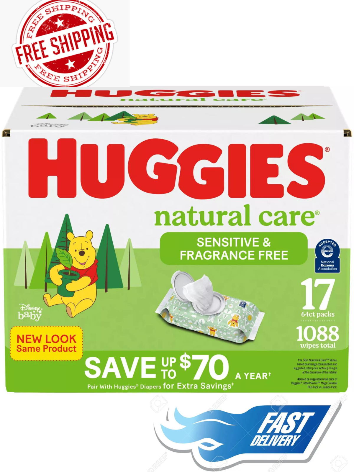 Huggies Natural Care Sensitive Baby Wipe Refill Fragrance
