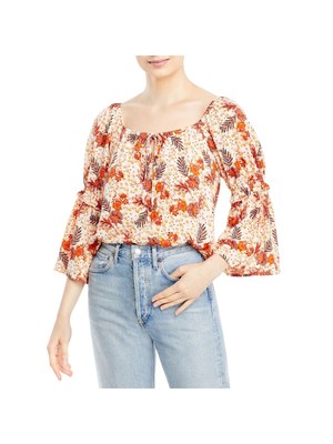 

Женский топ-крестьянка с длинными рукавами CHENAULT, Цвет слоновой кости