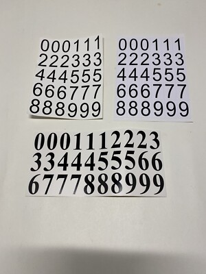 UV Resistant Vinyl 1  Number Decals Mailboxes Helmets etc 30 numbers per set