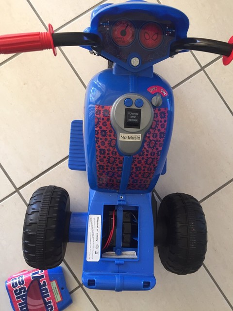 spider man battery powered motorcycle trike