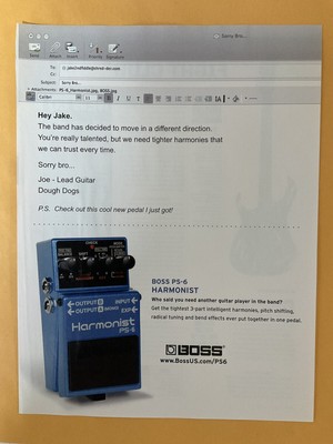 Boss PS-6 Harmonist Effect Pedal Print Ad 2011 3 Part Harmonies Original 11-1