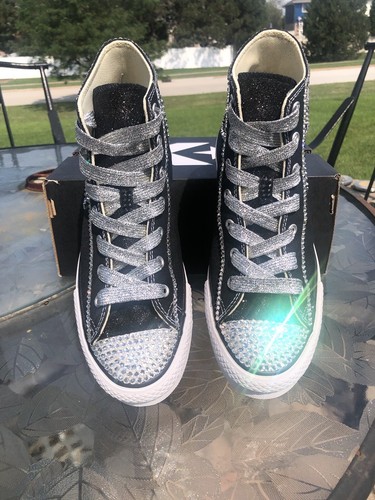Pre-owned Converse Crystallized Greenbay  Bling-custom-made Any Team Any Sport Sz7-11 In Purple
