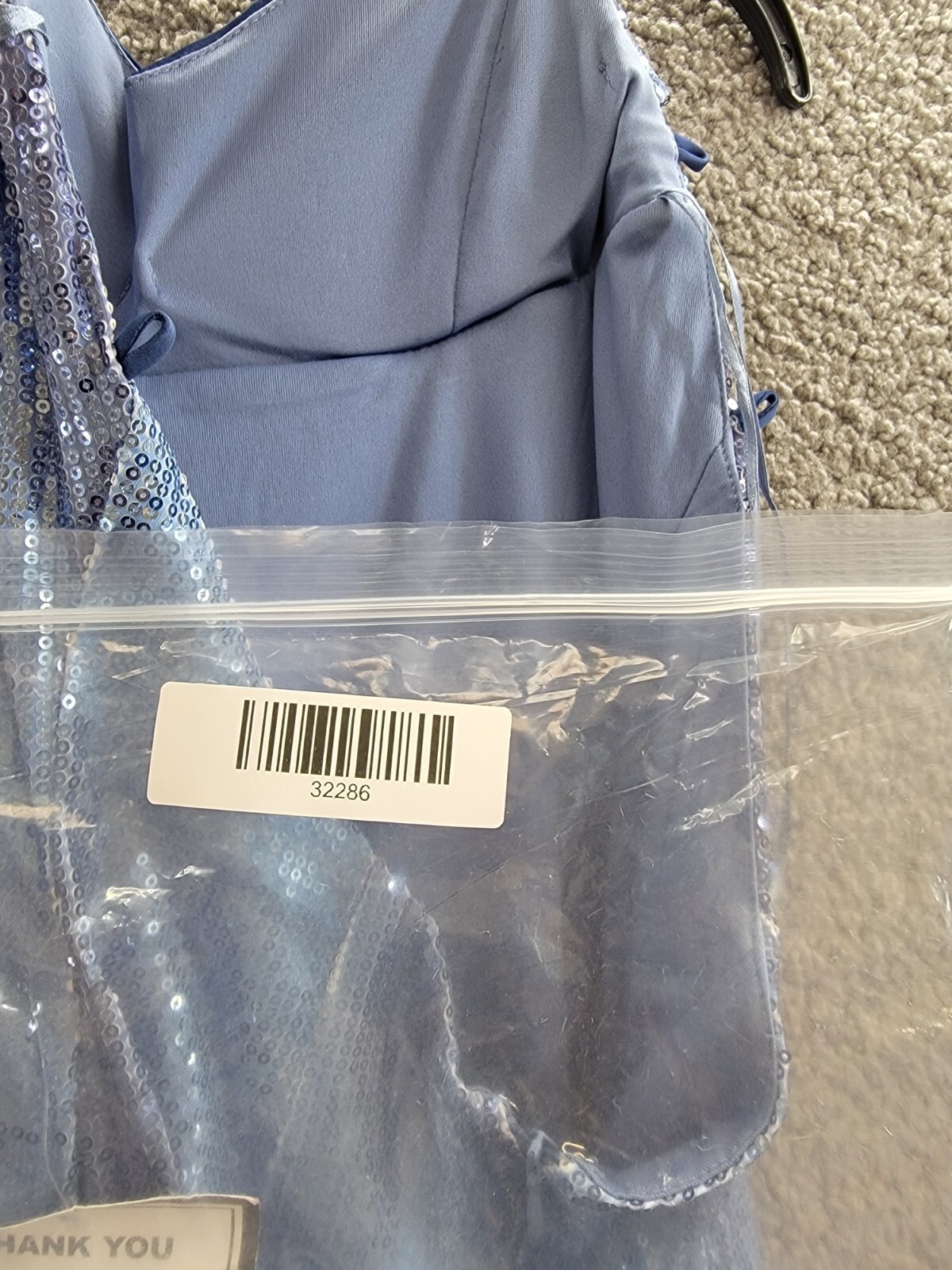 Violet Weekend Strappy Ombré Sequin Gown Juniors' Gradient Blue Lace Zip 3/4 - Picture 16 of 16
