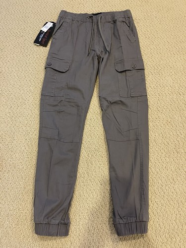 NWT Men's Vertical Sport Gray Stretch Cargo Pocket Jogger