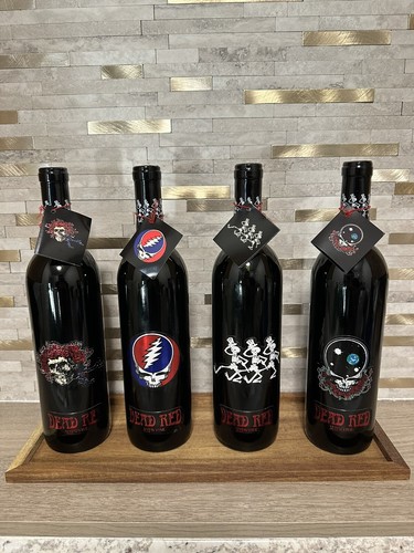 Unopened Vintage 1996 Grateful Dead UnWine 1st Edition Set of 4 Dead Red w/Tags