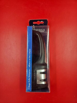 J. A. Henckels Black Pull-Through 2 Stage Knife Blade Sharpener NEW