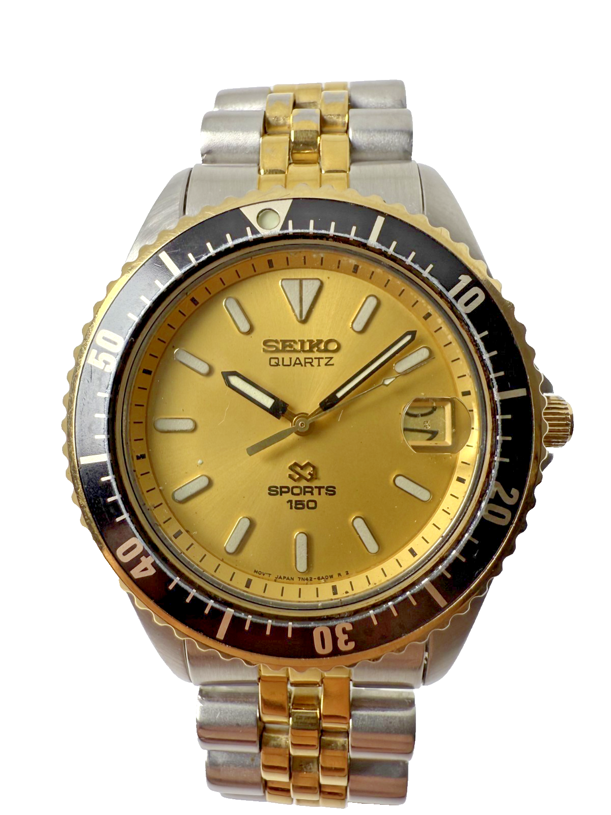 SEIKO 腕時計　ダイバーズ　スポーツ150 7N42-6A0A Seiko 7N42-6A00 Sports 150 Gold Dial Quartz Men's Watch