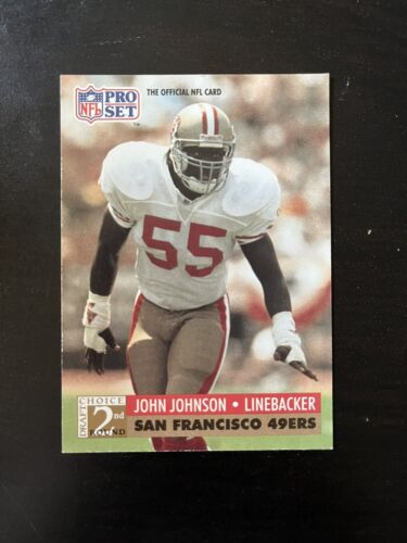 1991 Pro Set #782 John Johnson RC Rookie San Francisco 49ers LB Football Card. rookie card picture