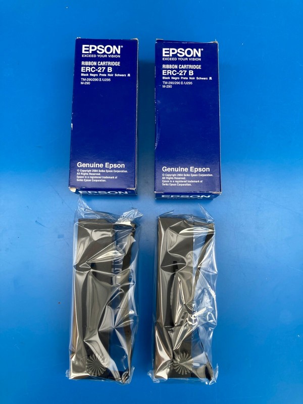  Epson C43s015366 Erc-27b Noir Black Lot De X2 Originale Ruban D'Impressions 