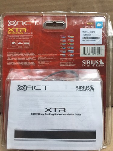 Xact XTR Sirius Satellite Radio Home Kit, Model XS072 Opened Package