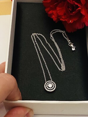 Pandora Sparkling Double Halo Collier Necklace 399414C01-45 / 17.7'' +Gift Box