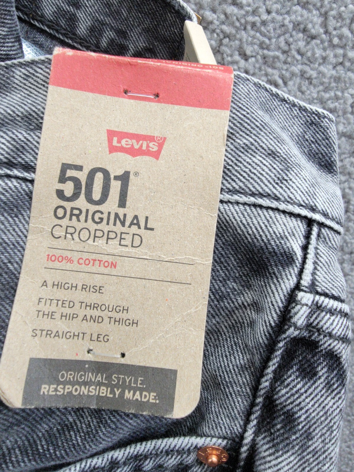 Levi's 501® Cropped Straight-Leg High Rise Jeans Women's 24 x 26 Sophisticated - Picture 15 of 16