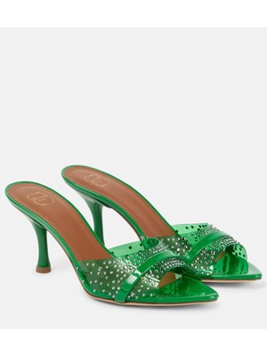 

MALONE SOULIERS Женские зеленые босоножки без шнуровки на каблуке с острым носком Джулия Джулия, Зеленый, JULIA 70-1