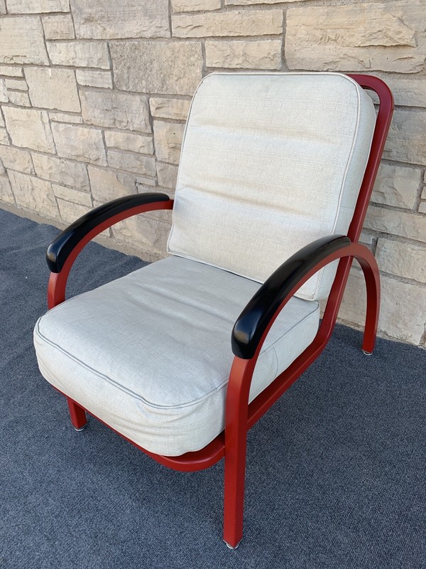 Art Deco Simmons Furniture Norman Bel Geddes Enameled Metal Lounge Chair