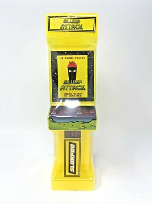 New 7-11 Slurpee Container Cup Slurp Attack Video Game Arcade Collectible Yellow