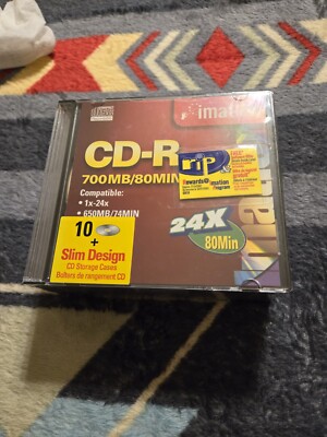 NEW 10 Pack Imation CD-R 700MB/80MIN 24X Compact Discs