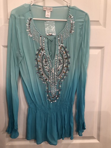 NWOT Lot 3 Long Sleeve Bling Embellished Sequin Tops Small From Victoria Secret