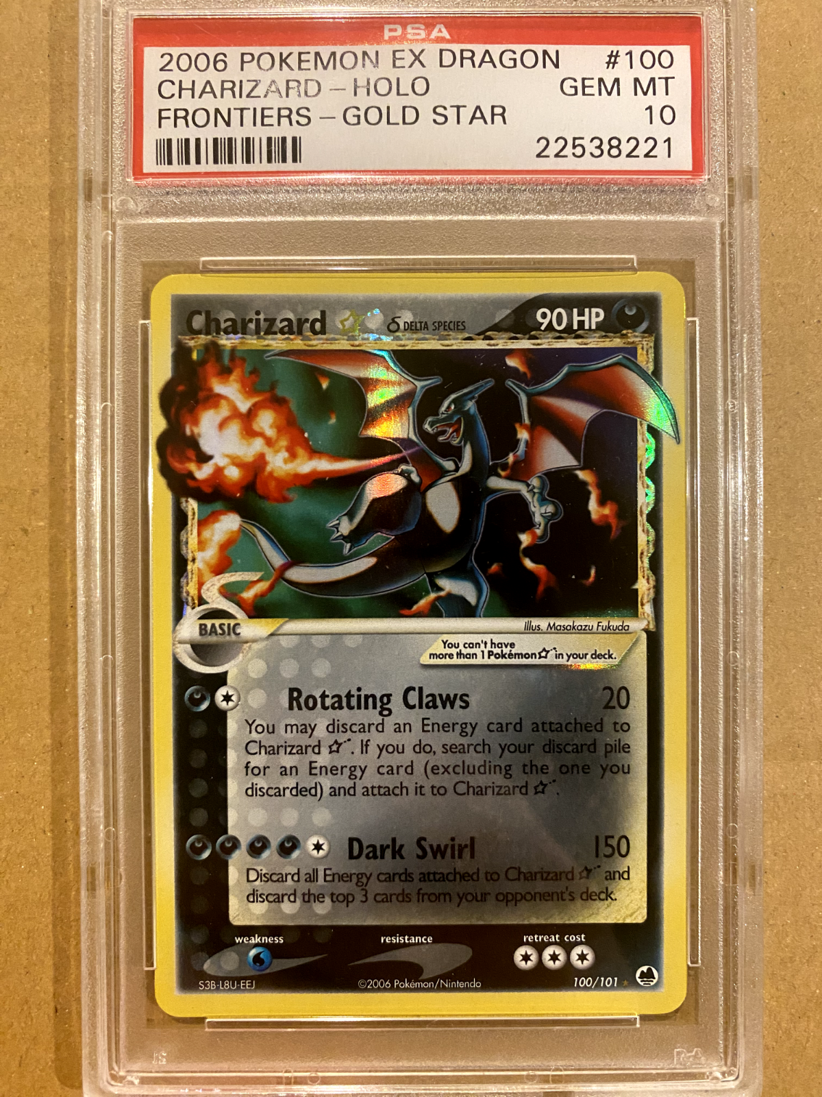 Charizard Gold Star 100/101 Pokemon EX Dragon Frontiers 2006 Charizard Gold Star 100/101 Pokemon EX Dragon Frontiers 2006