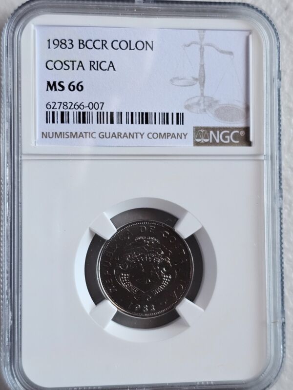 Costa Rica 1 Colon 1983 BCCR NGC MS 66