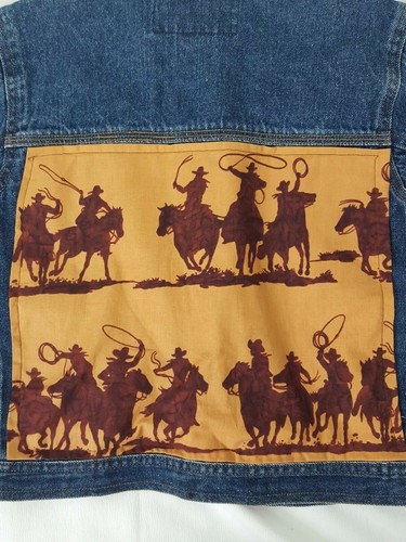 No Boundaries Western Rodeo Cowboy Country Roping Style Jean Jacket Kids 4/5