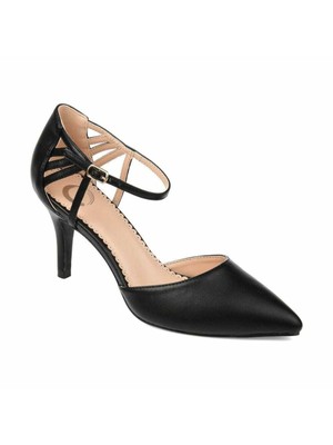 

JOURNEE COLLECTION Женские черные туфли-лодочки Mia Stiletto с пряжкой до щиколотки в клетку, Черный, MIA