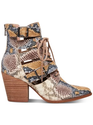 

STEVE MADDEN Женские коричневые ботильоны Palermo на блочном каблуке с вырезами под змеиную кожу 8,5 м, Коричневый, PALE01S1