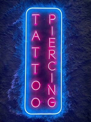 32''x17'' Tattoo Piercing Flex LED Neon Sign Light Lamp Party Gift Store Décor