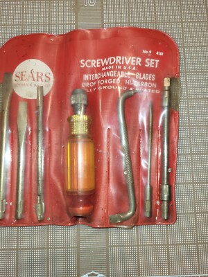 Vintage Sears No.9 4181 Interchangeable Blades Screwdriver Set USA 